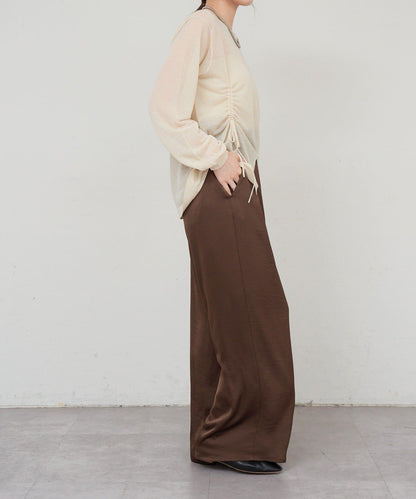 緞面寬鬆長褲