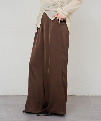 緞面寬鬆長褲