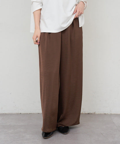 緞面寬鬆長褲