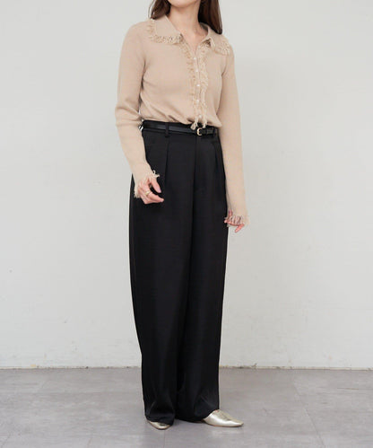 緞面寬鬆長褲