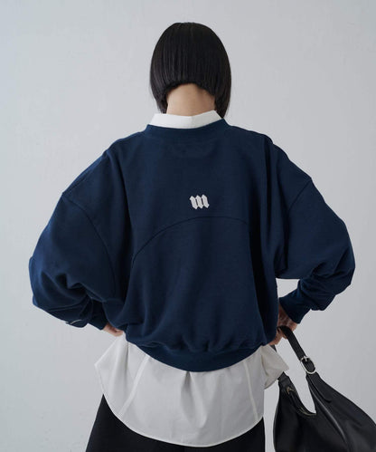 【MAY企畫/中性款】簡約標誌刺繡圓領衛衣