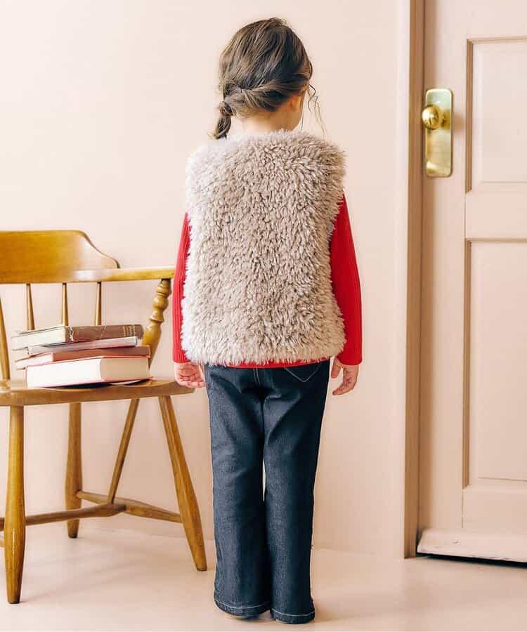 下襬珍珠水鑽喇叭可愛長褲 10分丈