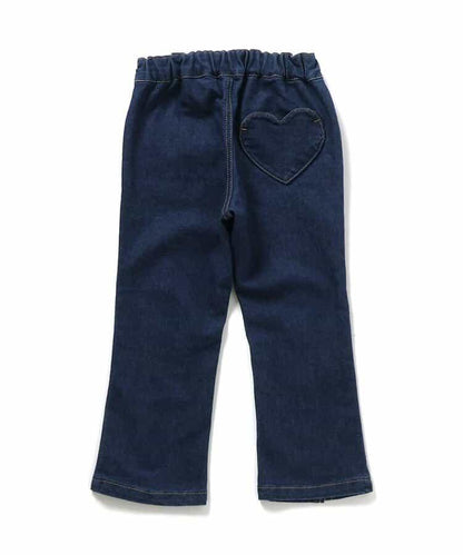 下襬珍珠水鑽喇叭可愛長褲 10分丈