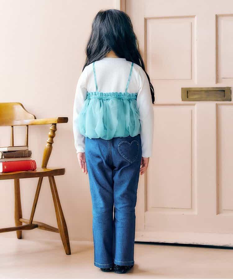 下襬珍珠水鑽喇叭可愛長褲 10分丈