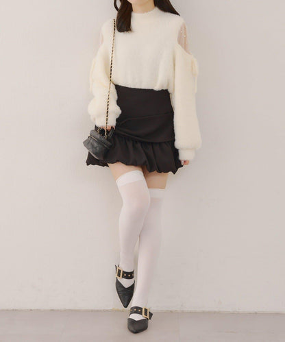 約會或應援活動首選【RMAF】顯身材露膚珍珠針織衫