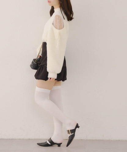 約會或應援活動首選【RMAF】顯身材露膚珍珠針織衫