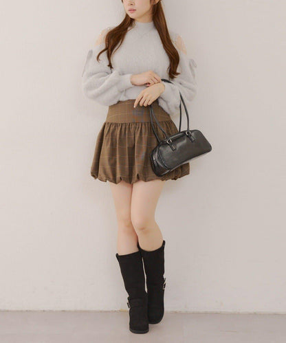 約會或應援活動首選【RMAF】顯身材露膚珍珠針織衫