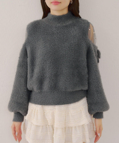 約會或應援活動首選【RMAF】顯身材露膚珍珠針織衫