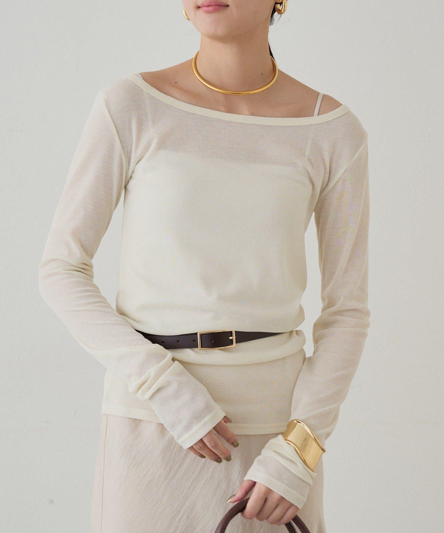 圓領透視長袖T恤