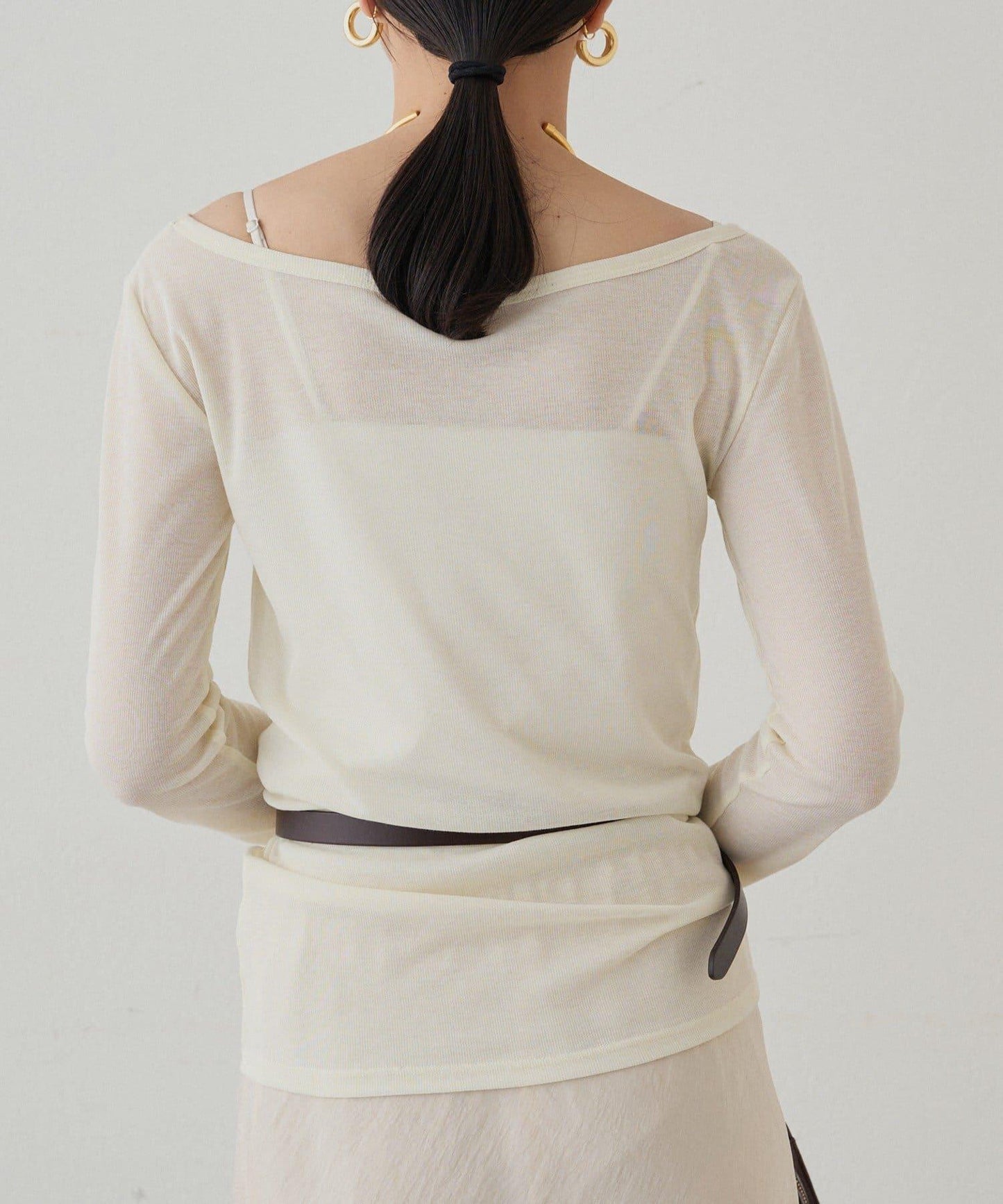 圓領透視長袖T恤