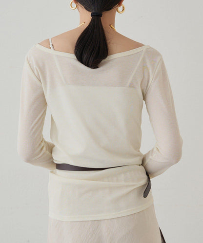 圓領透視長袖T恤