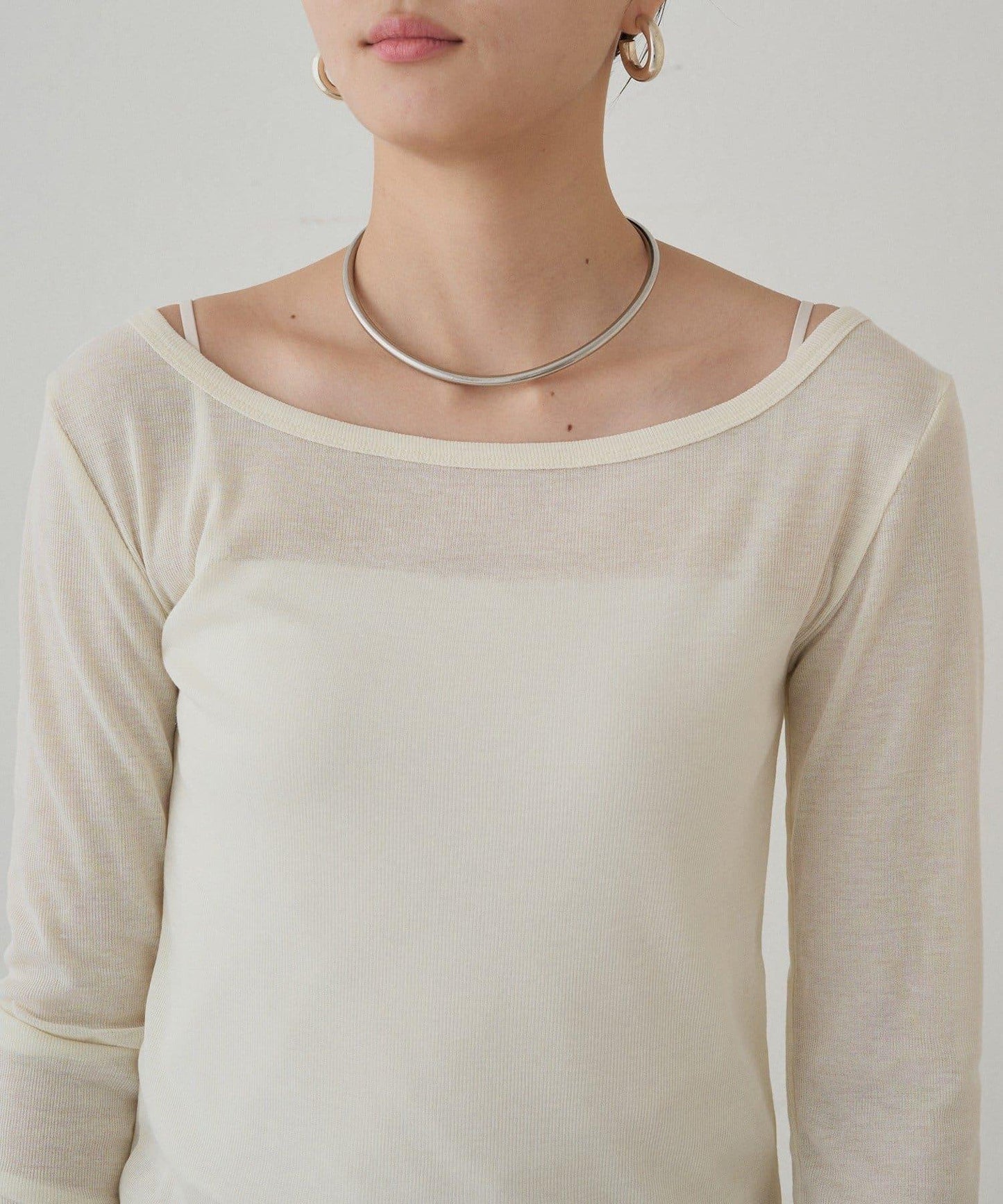 圓領透視長袖T恤