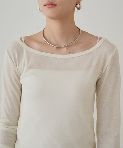 圓領透視長袖T恤