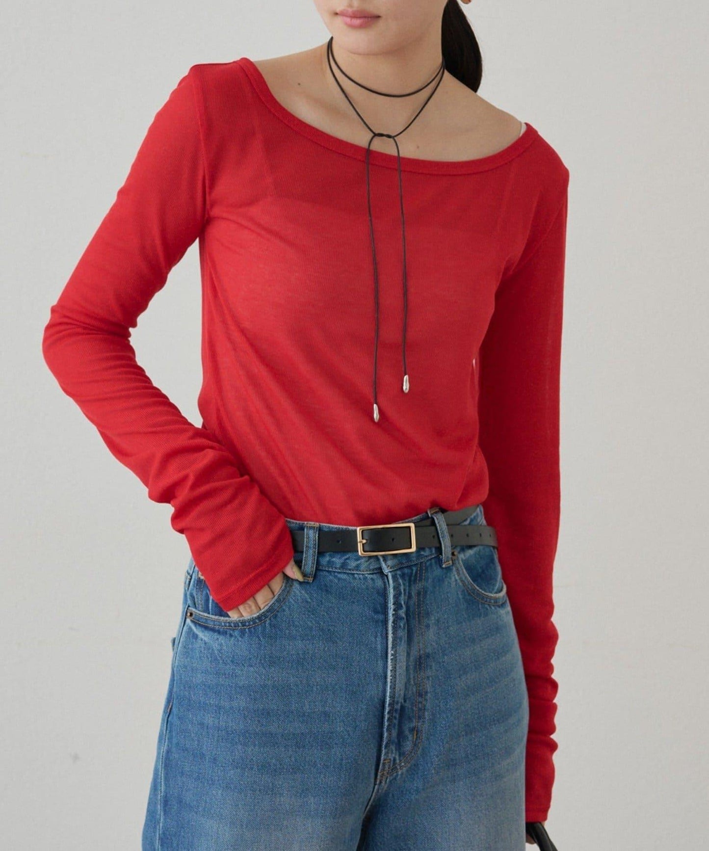 圓領透視長袖T恤