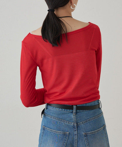 圓領透視長袖T恤