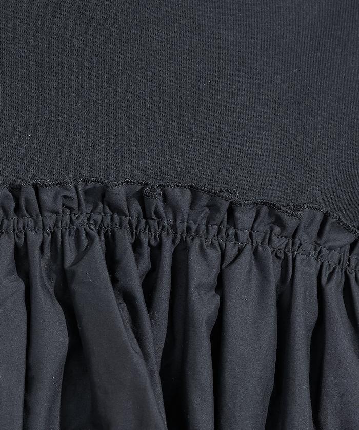 泡泡袖束身上衣風拼接長袖T恤