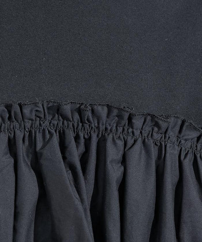 泡泡袖束身上衣風拼接長袖T恤