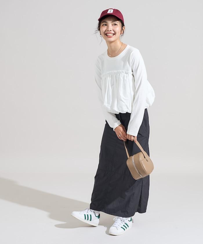 泡泡袖束身上衣風拼接長袖T恤