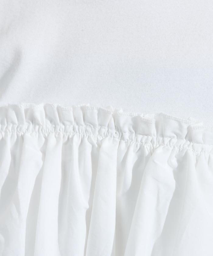 泡泡袖束身上衣風拼接長袖T恤