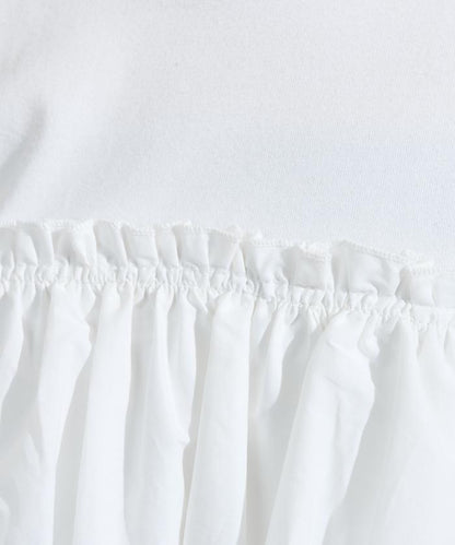 泡泡袖束身上衣風拼接長袖T恤