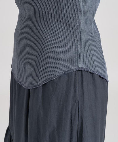 軍風羅紋亨利領長袖T恤