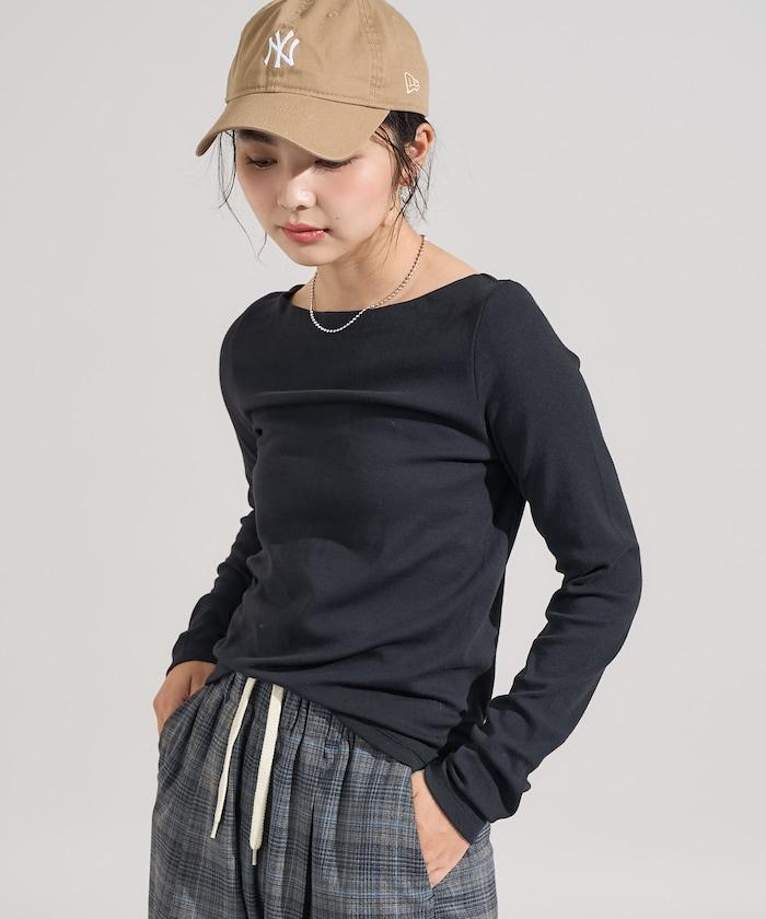 棉莫代爾船領長袖T恤