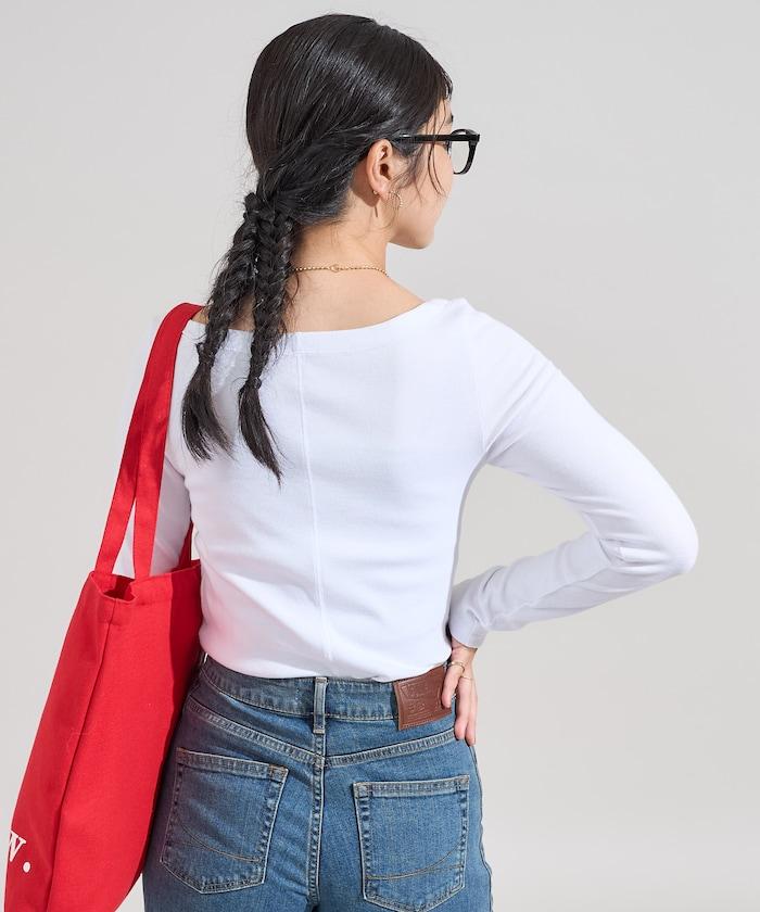 棉莫代爾船領長袖T恤