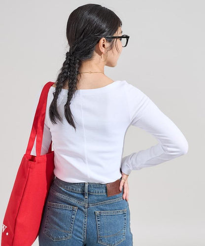 棉莫代爾船領長袖T恤