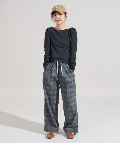 棉莫代爾船領長袖T恤