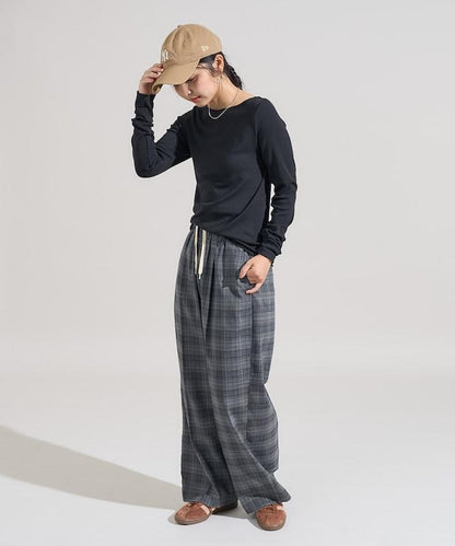 棉莫代爾船領長袖T恤