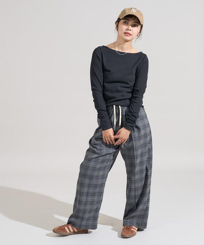 棉莫代爾船領長袖T恤