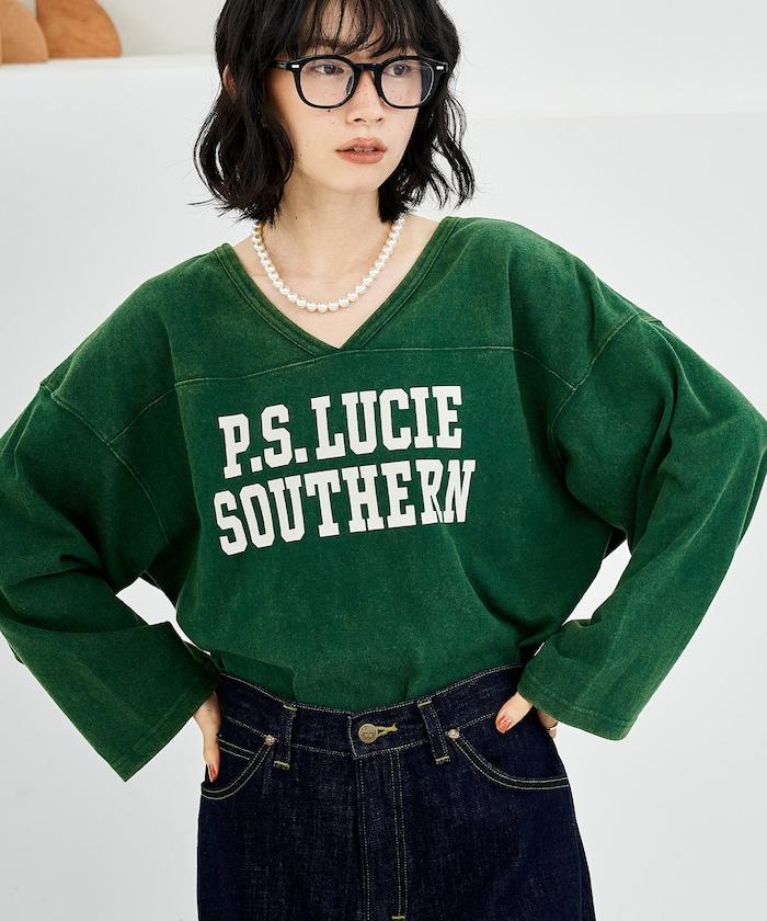 復古風格2way美式橄欖球長袖T恤