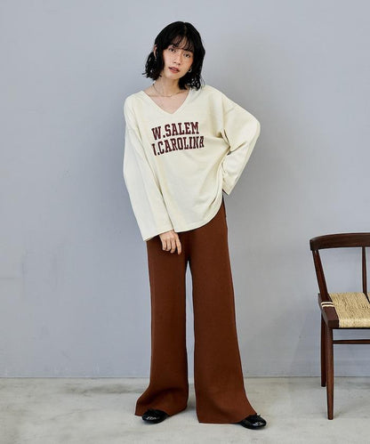 可機洗含絲羅紋針織褲 可搭配套裝