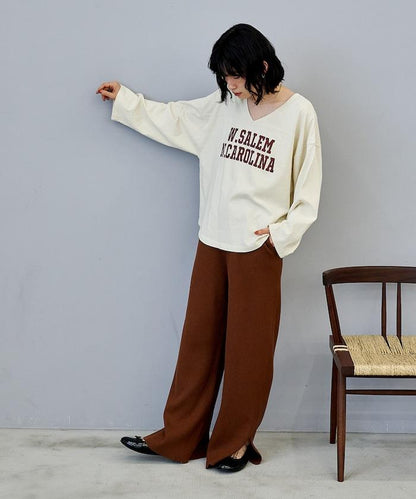 可機洗含絲羅紋針織褲 可搭配套裝