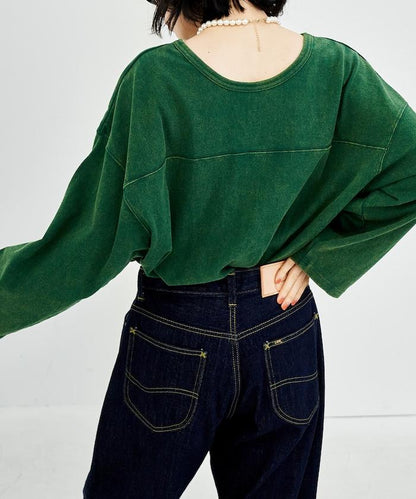 復古風格2way美式橄欖球長袖T恤