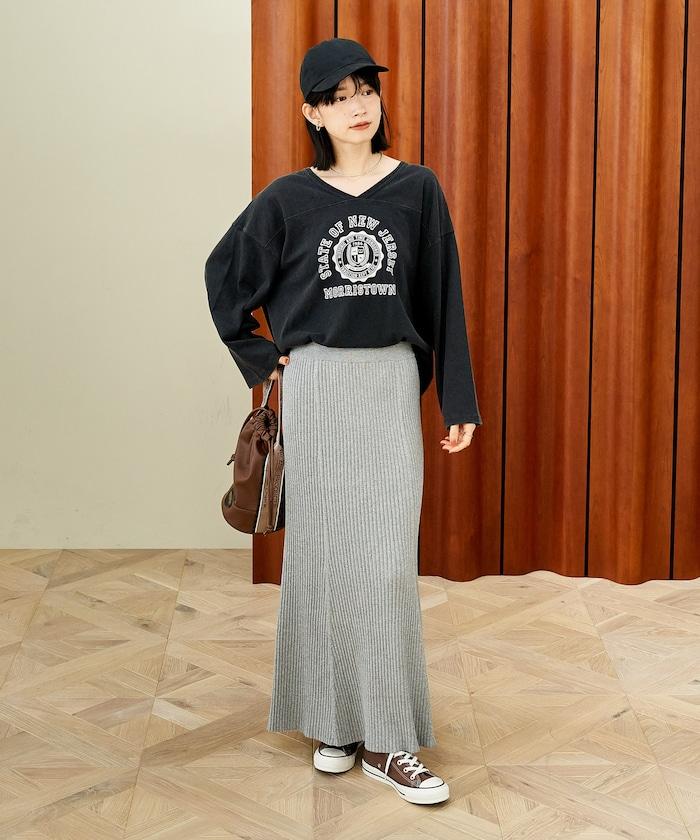 復古風格2way美式橄欖球長袖T恤