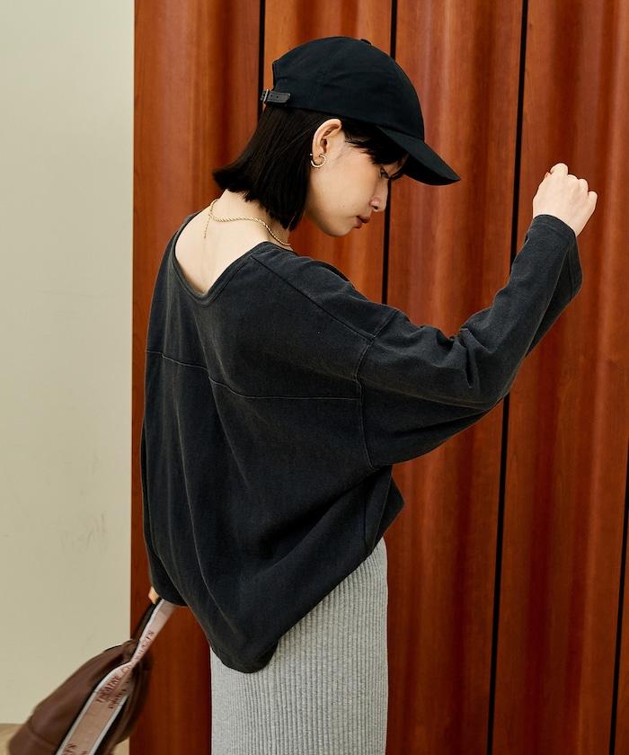 復古風格2way美式橄欖球長袖T恤