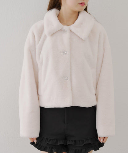 【RMAF】亮片紐扣仿毛外套