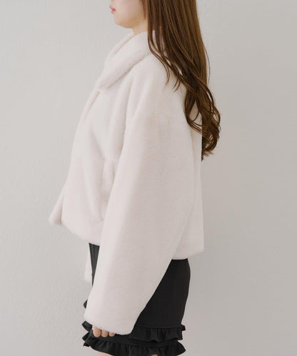 【RMAF】亮片紐扣仿毛外套