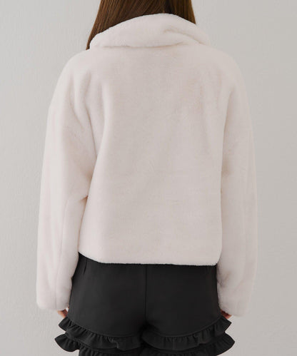 【RMAF】亮片紐扣仿毛外套