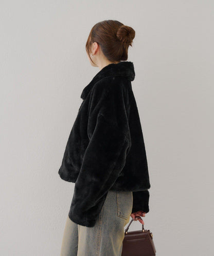 【RMAF】亮片紐扣仿毛外套