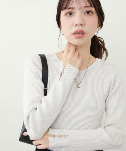 帕爾克羅限定／【mizumami】蝴蝶結裝飾袖針織衫