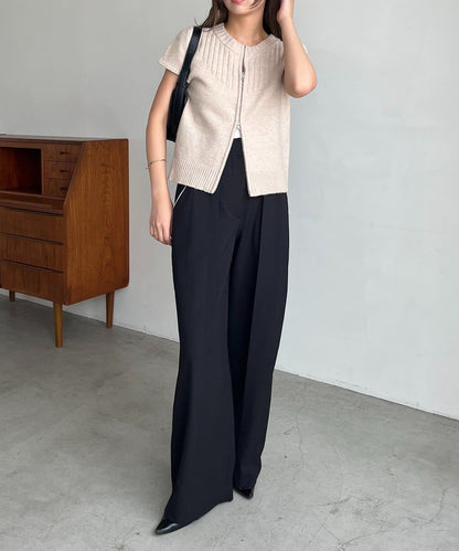 【CAPRICIEUX LE'MAGE】短袖拉鍊針織衫