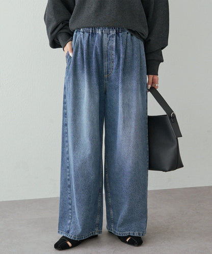 復古風牛仔休閒褲