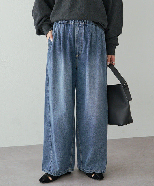 復古風牛仔休閒褲