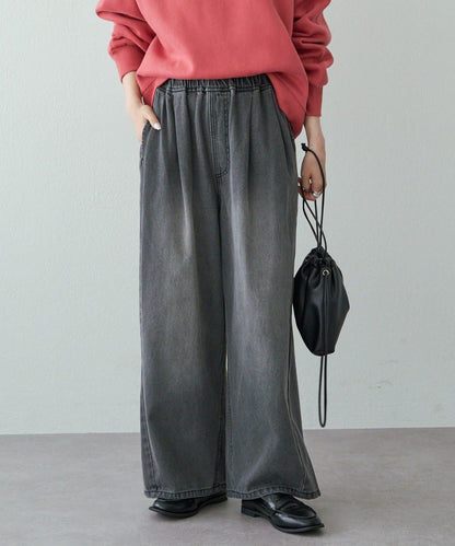 復古風牛仔休閒褲