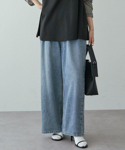 復古風牛仔休閒褲