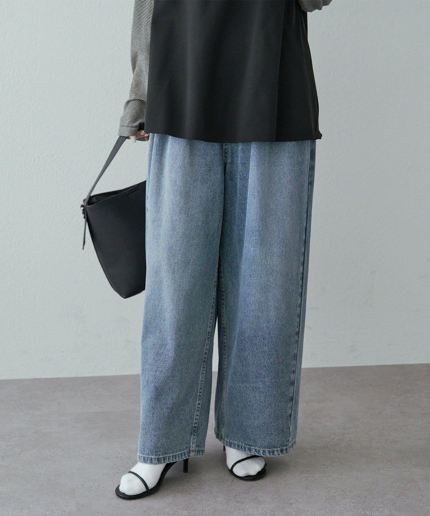 復古風牛仔休閒褲