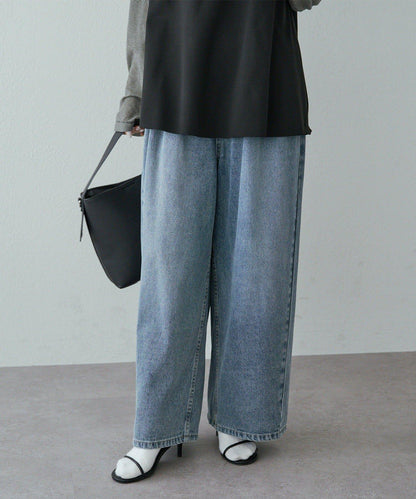 復古風牛仔休閒褲