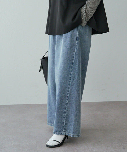 復古風牛仔休閒褲